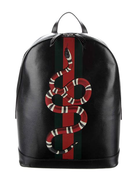 gucci kingsnake backpack black|Gucci Kingsnake Web Backpack Printed Leather Black, .